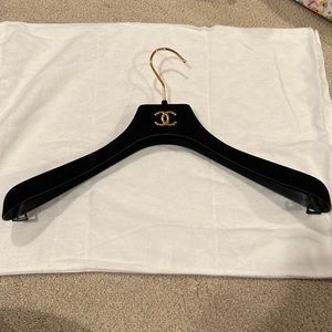 Authentic Chanel Velvet Top Hanger with Gold “CC” Accent - Pristine Condition